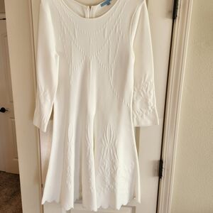 Elegant White Knit Dress